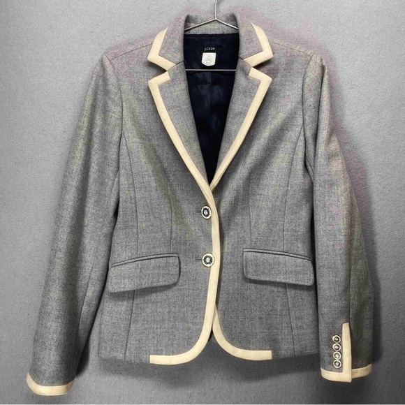 J. Crew Jackets & Blazers - J. Crew Gray Blazer with Cream Accents